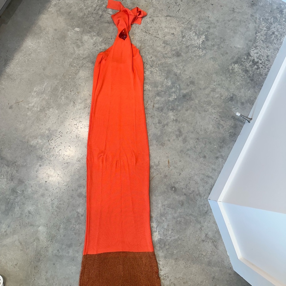 Orange Twist Front Dress